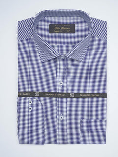 Navy Blue Micro Checkered, Elite Edition, Cutaway Collar Men’s Formal Shirt  (FS-1608)