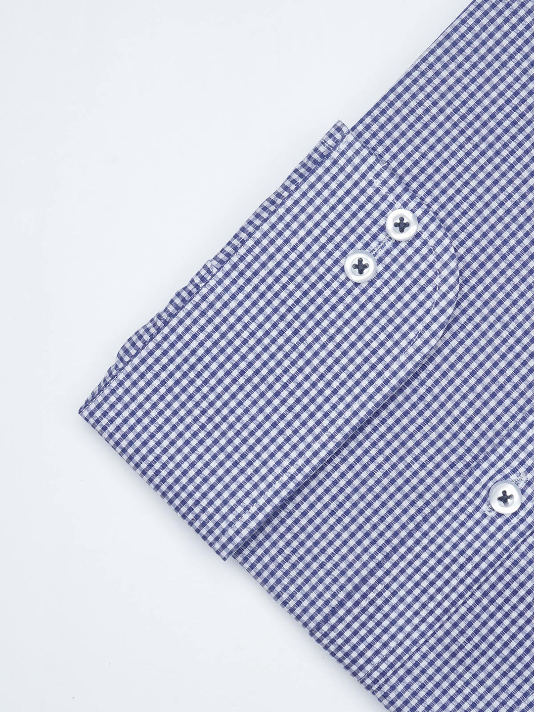 Navy Blue Micro Checkered, Elite Edition, Cutaway Collar Men’s Formal Shirt  (FS-1608)