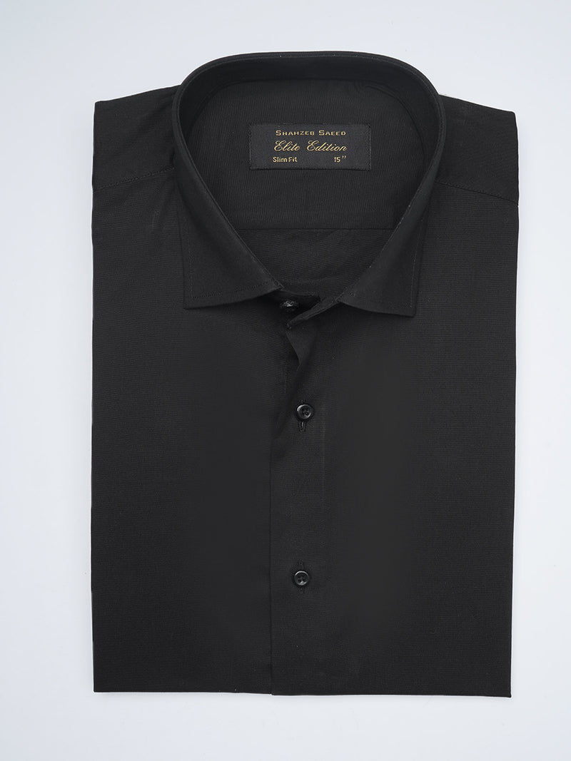 Black Plain, Cutaway Collar, Elite Edition, Men’s Formal Shirt  (FS-1629)