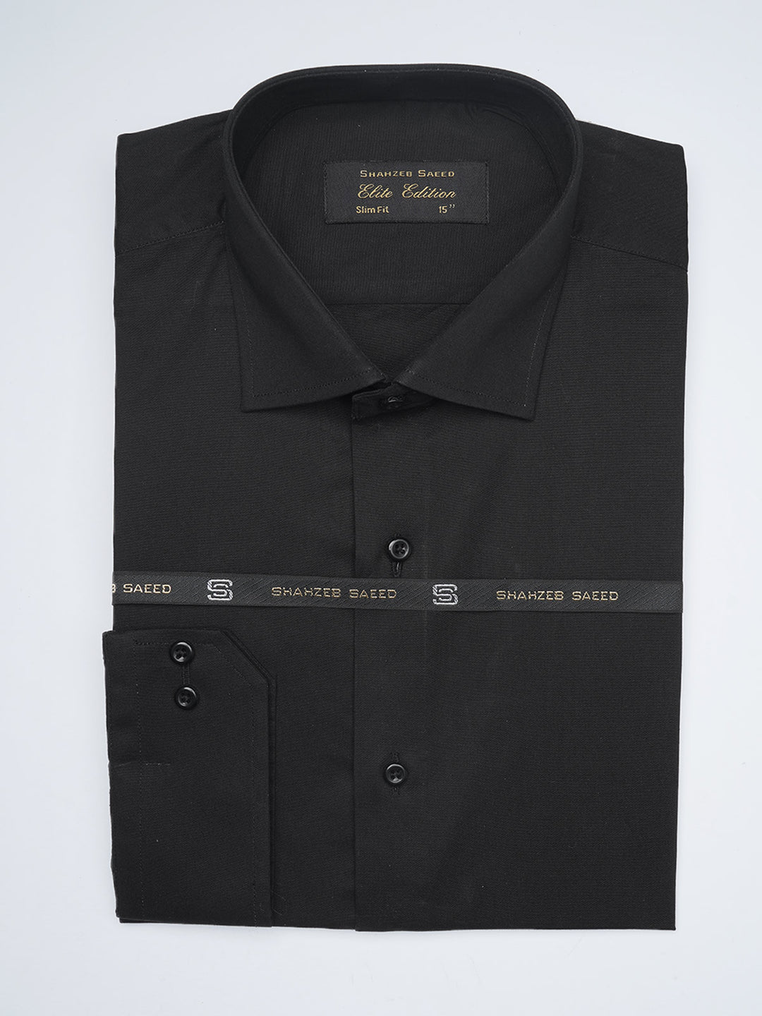 Black Plain, Cutaway Collar, Elite Edition, Men’s Formal Shirt  (FS-1629)