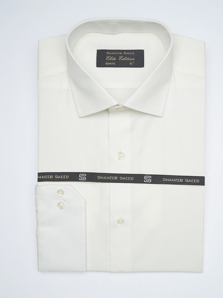 Off White Plain, Cutaway Collar, Elite Edition, Men’s Formal Shirt  (FS-1634)