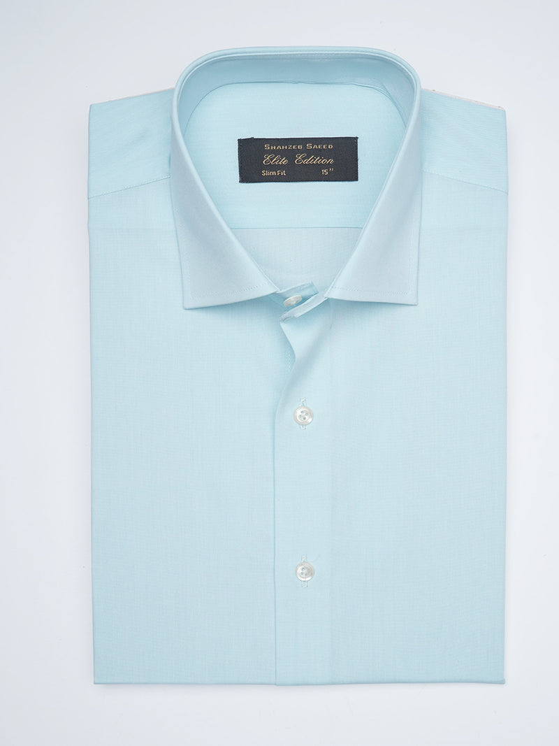 Aqua Blue Plain, Cutaway Collar, Elite Edition, Men’s Formal Shirt  (FS-1638)