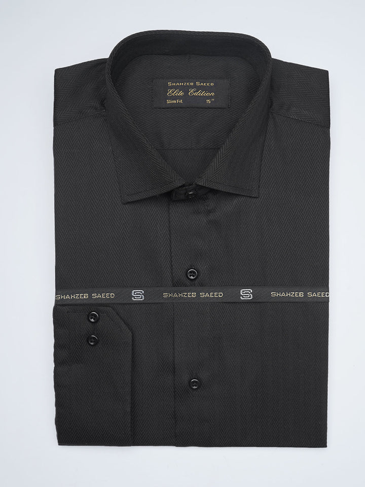 Black Self, Cutaway Collar, Elite Edition, Men’s Formal Shirt  (FS-1639)