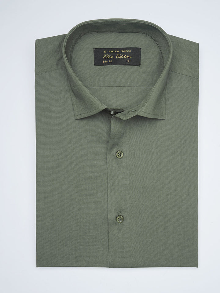 Dark Green Plain, Cutaway Collar, Elite Edition, Men’s Formal Shirt  (FS-1641)