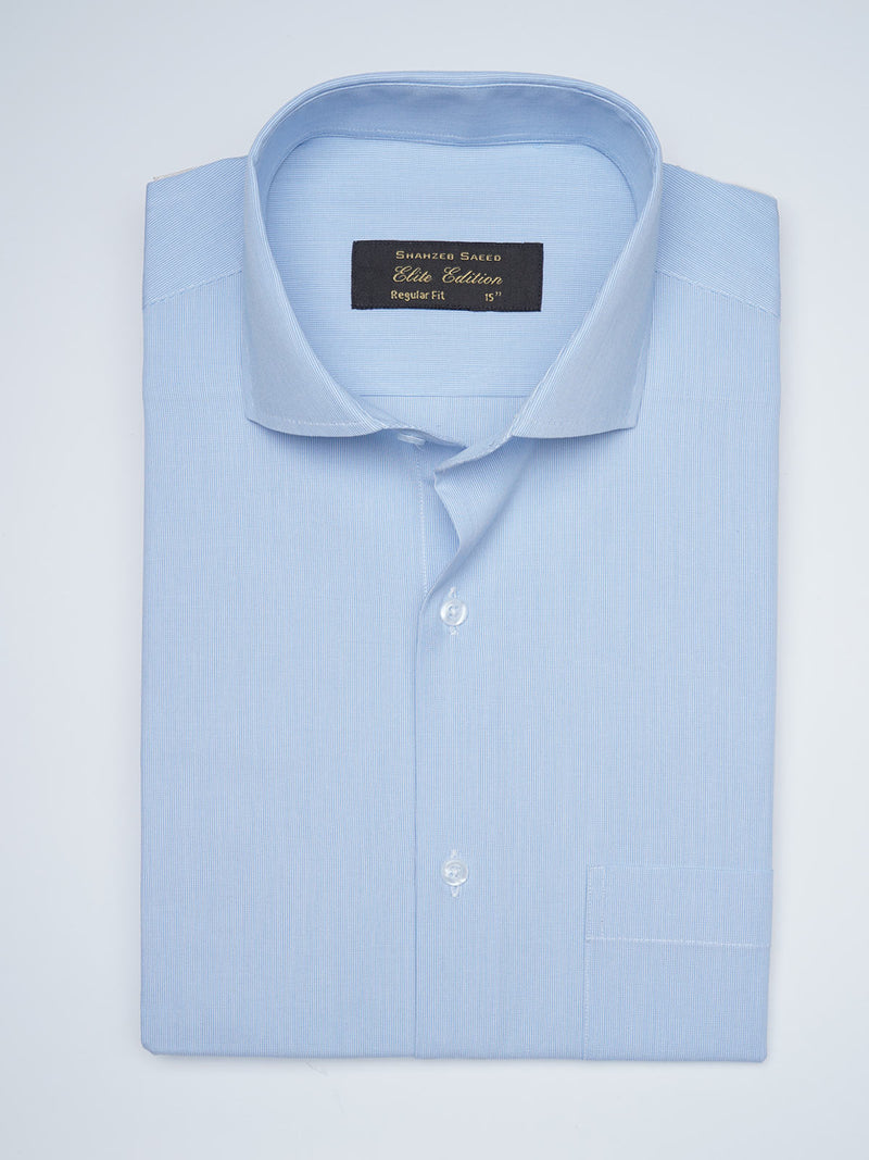 Blue Striped, Elite Edition, Cutaway Collar Men’s Formal Shirt (FS-1651)