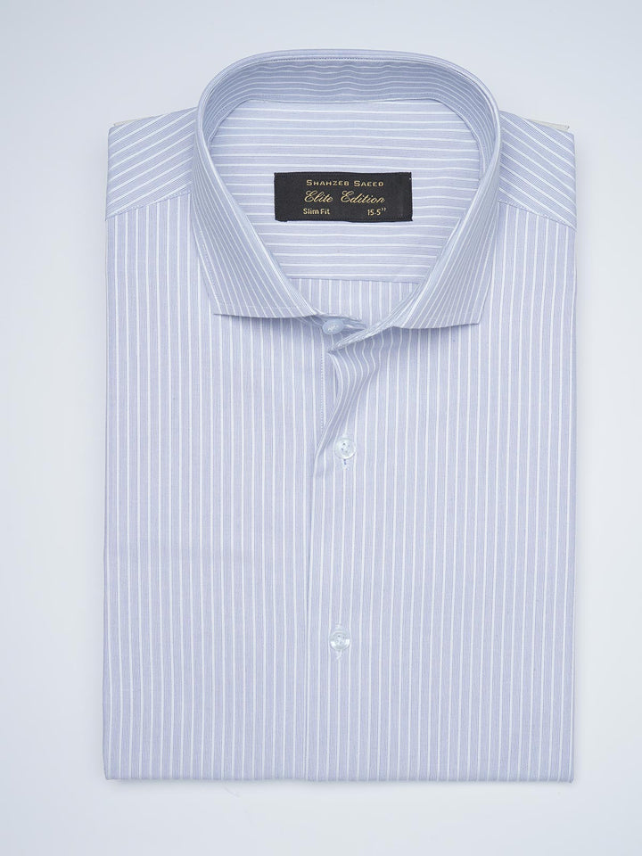 Blue & White Striped, Elite Edition, Cutaway Collar Men’s Formal Shirt (FS-1663)