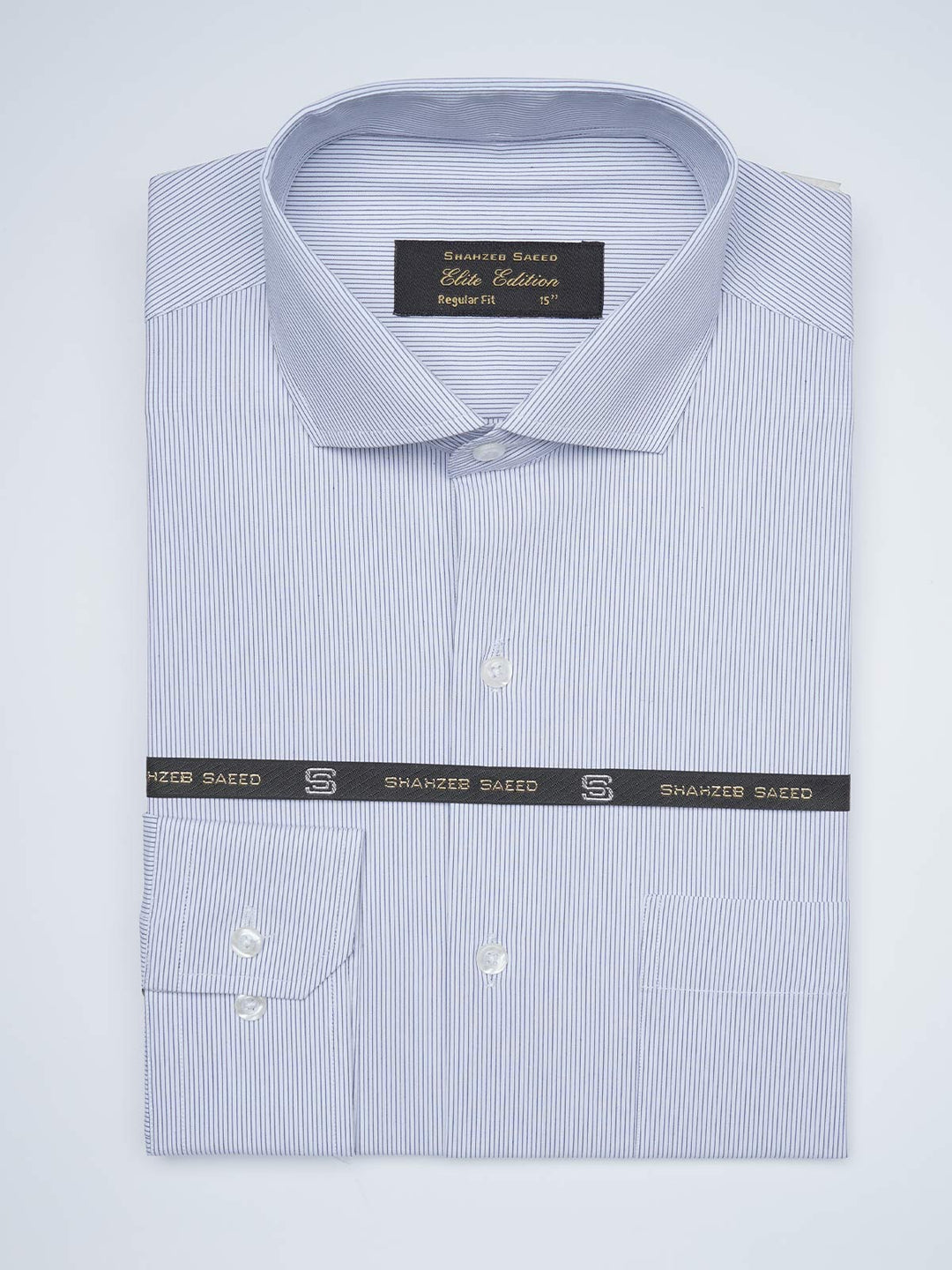 Blue Striped, Elite Edition, Cutaway Collar Men’s Formal Shirt (FS-1669)