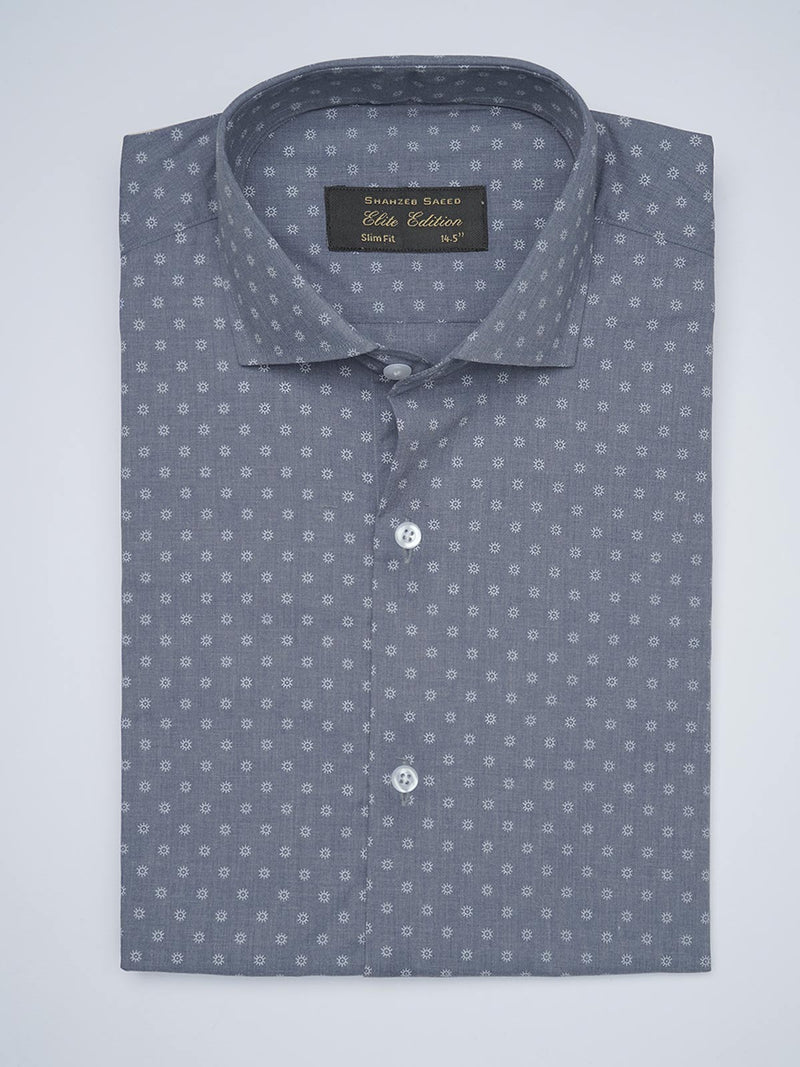 Mid Blue Plain, Cutaway Collar, Elite Edition, Printed Men’s Formal Shirt  (FS-1681)
