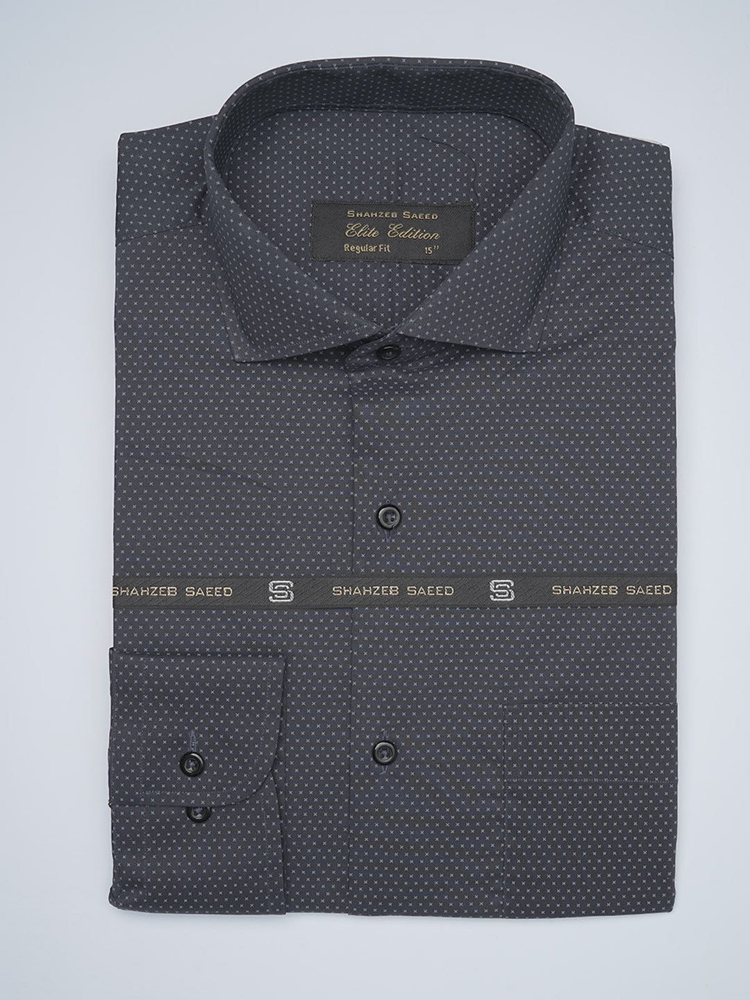 Navy Blue Printed, Cutaway Collar, Elite Edition, Men’s Formal Shirt  (FS-1682)