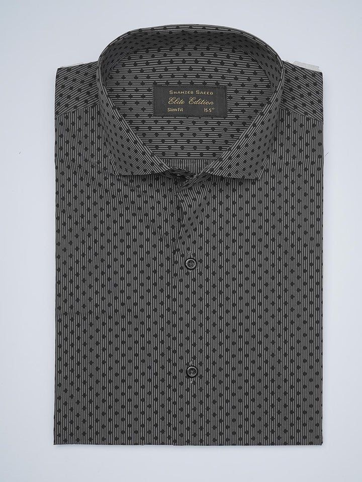 Black Printed, Cutaway Collar, Elite Edition, Men’s Formal Shirt  (FS-1683)