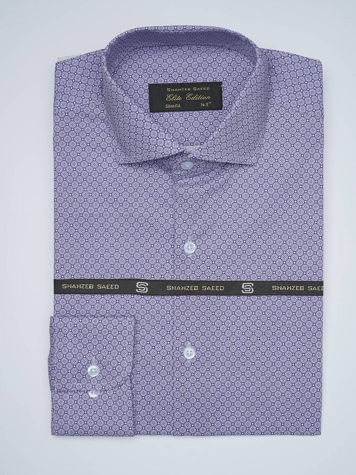 Purple Printed, Cutaway Collar, Elite Edition, Men’s Formal Shirt  (FS-1684)