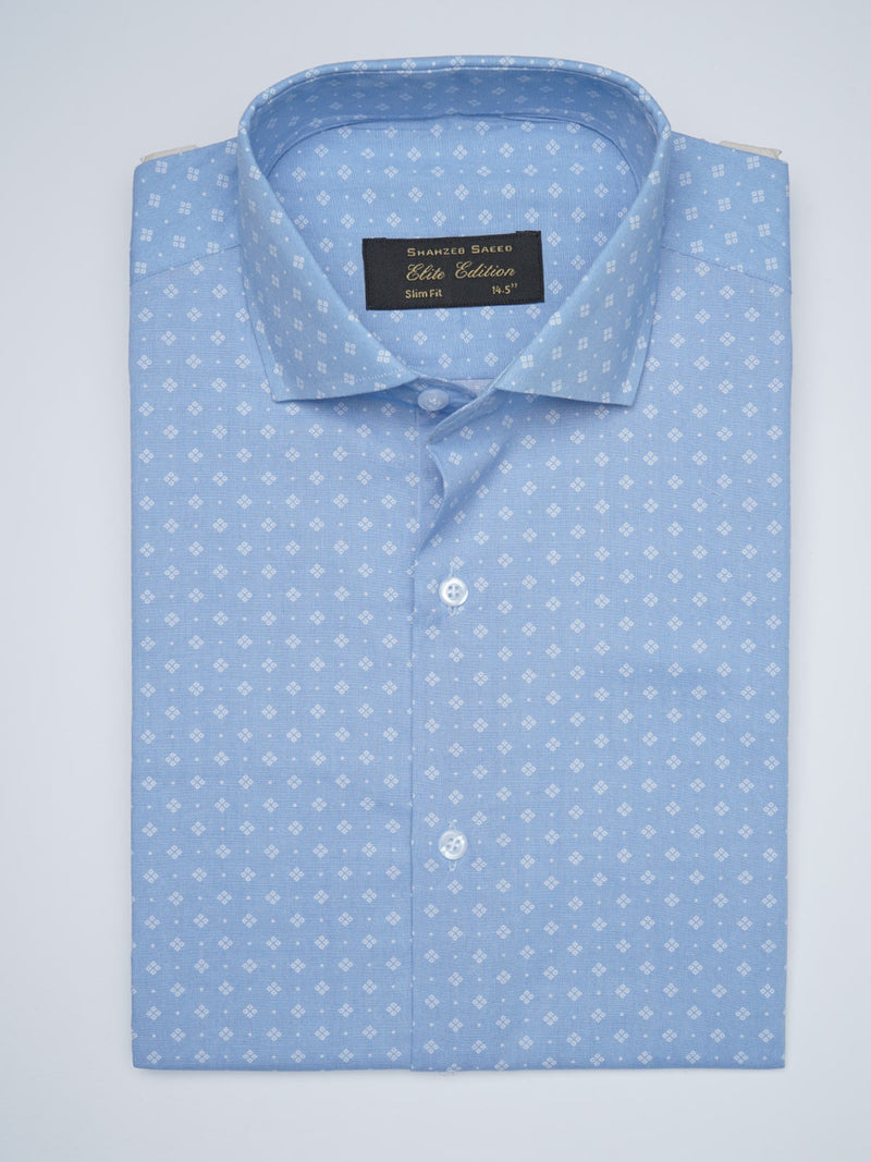 Light Blue Printed, Cutaway Collar, Elite Edition, Men’s Formal Shirt  (FS-1685)