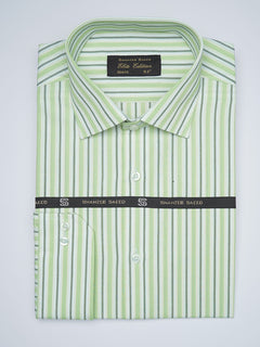 Green & White Striped, Elite Edition, French Collar Men’s Formal Shirt (FS-1686)
