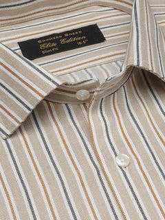 Brown Striped, Elite Edition, French Collar Men’s Formal Shirt (FS-1689)