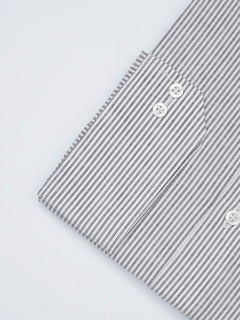 Grey Striped, Elite Edition, French Collar Men’s Formal Shirt (FS-1691)