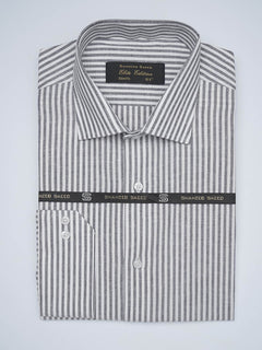 Grey Striped, Elite Edition, French Collar Men’s Formal Shirt (FS-1693)