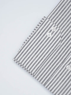 Grey Striped, Elite Edition, French Collar Men’s Formal Shirt (FS-1693)