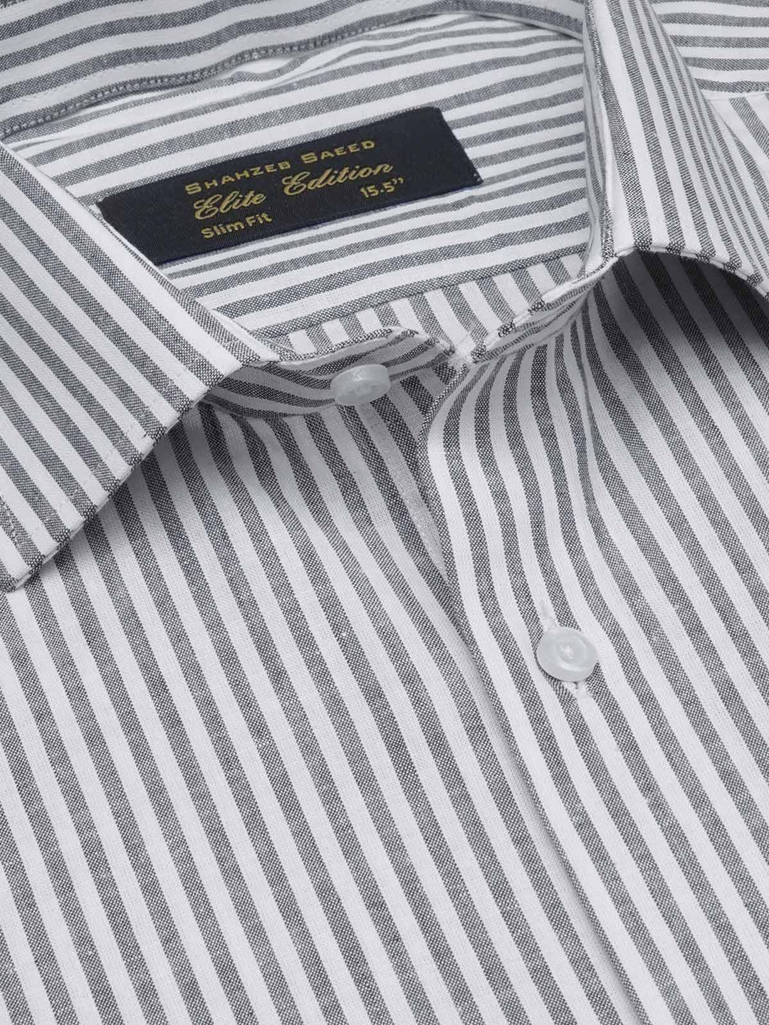 Grey Striped, Elite Edition, French Collar Men’s Formal Shirt (FS-1693)