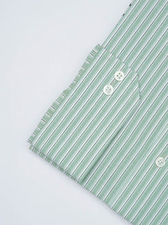 Light Green Striped, Elite Edition, French Collar Men’s Formal Shirt (FS-1694)