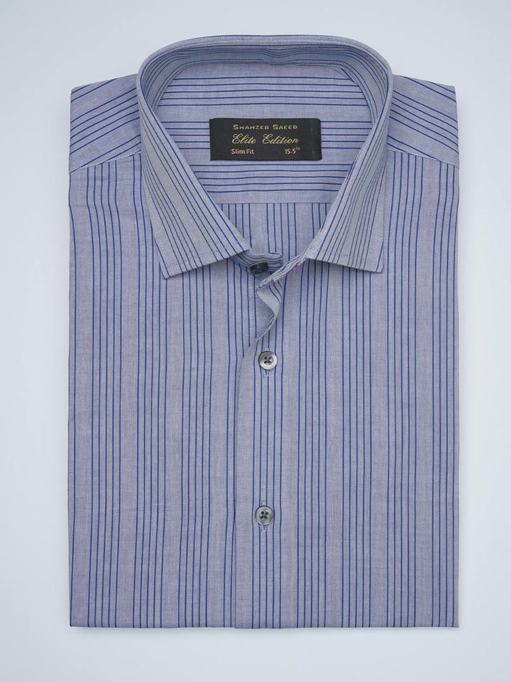 Blue Striped, Elite Edition, French Collar Men’s Formal Shirt (FS-1695)