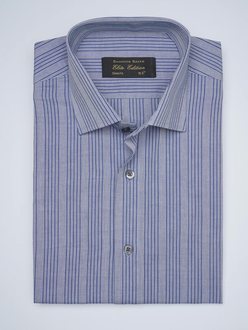 Blue Striped, Elite Edition, Cutaway Collar Men’s Formal Shirt (FS-1695)