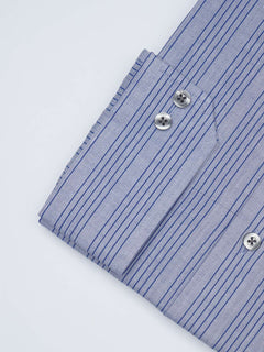 Blue Striped, Elite Edition, French Collar Men’s Formal Shirt (FS-1695)