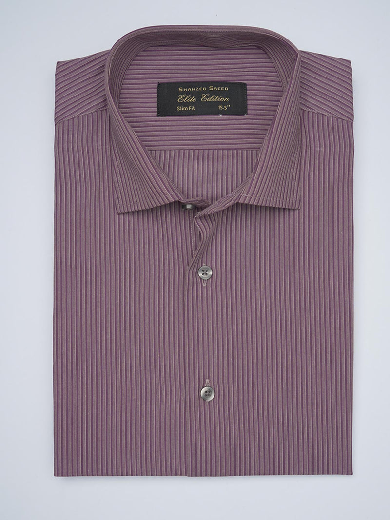 Purple Striped, Elite Edition, Cutaway Collar Men’s Formal Shirt (FS-1696)