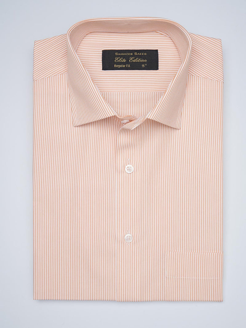 Skin Pink Striped, Elite Edition, Cutaway Collar Men’s Formal Shirt (FS-1697)