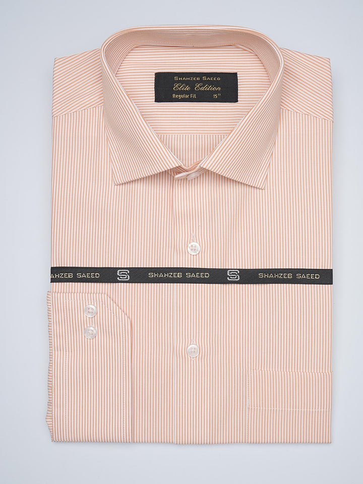 Skin Pink Striped, Elite Edition, French Collar Men’s Formal Shirt (FS-1697)