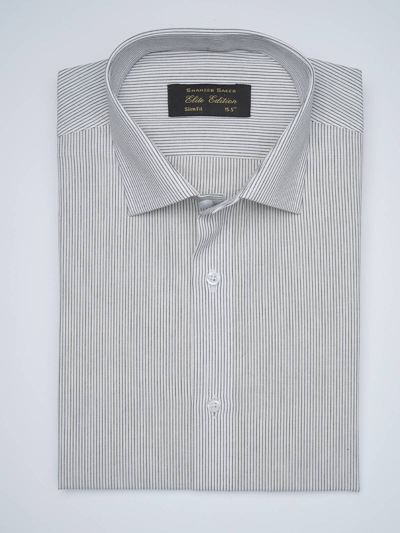 Black Striped, Elite Edition, French Collar Men’s Formal Shirt (FS-1698)