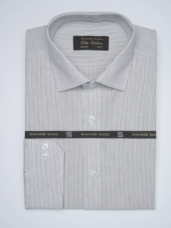 Black Striped, Elite Edition, French Collar Men’s Formal Shirt (FS-1698)