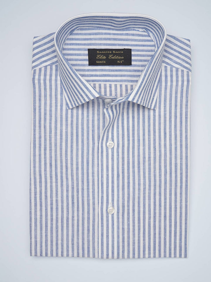 Blue Striped, Elite Edition, French Collar Men’s Formal Shirt (FS-1699)