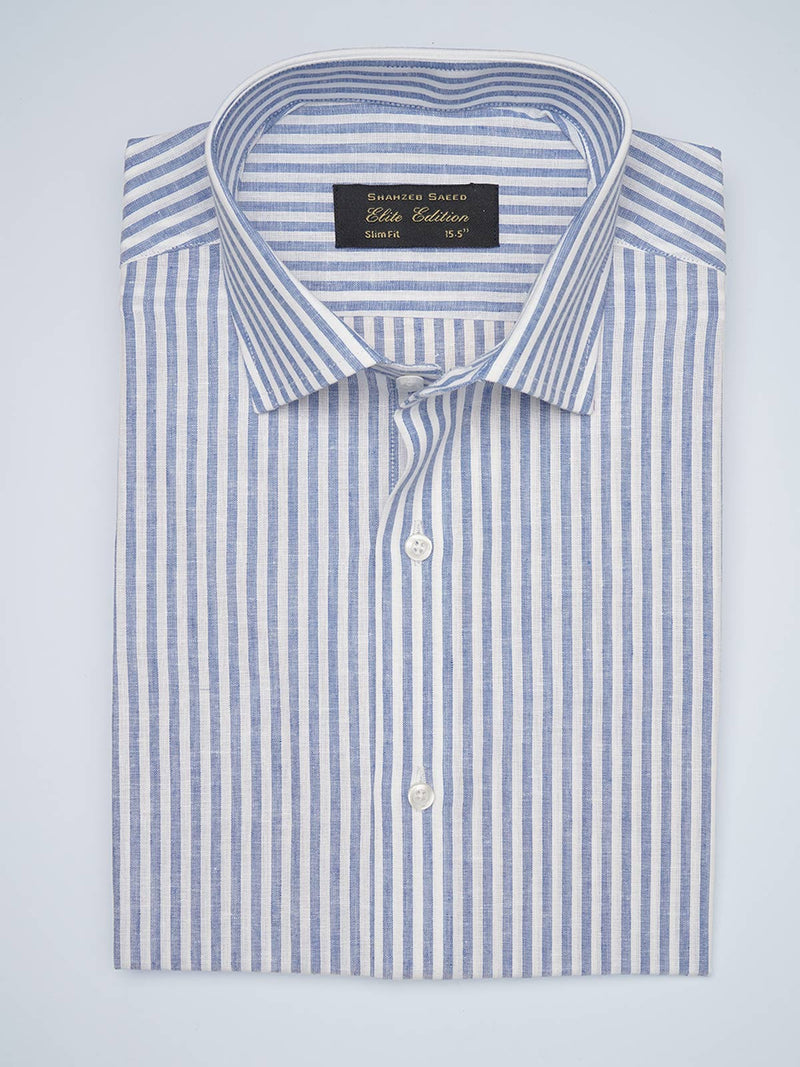 Blue Striped, Elite Edition, Cutaway Collar Men’s Formal Shirt (FS-1699)