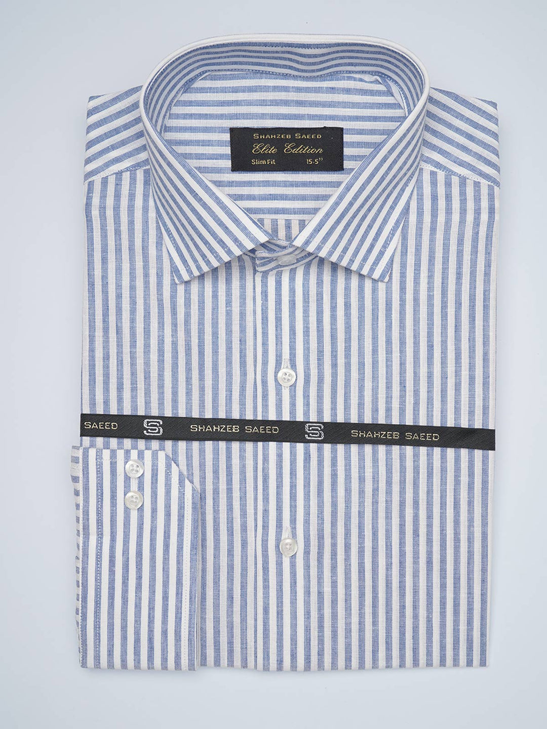 Blue Striped, Elite Edition, French Collar Men’s Formal Shirt (FS-1699)