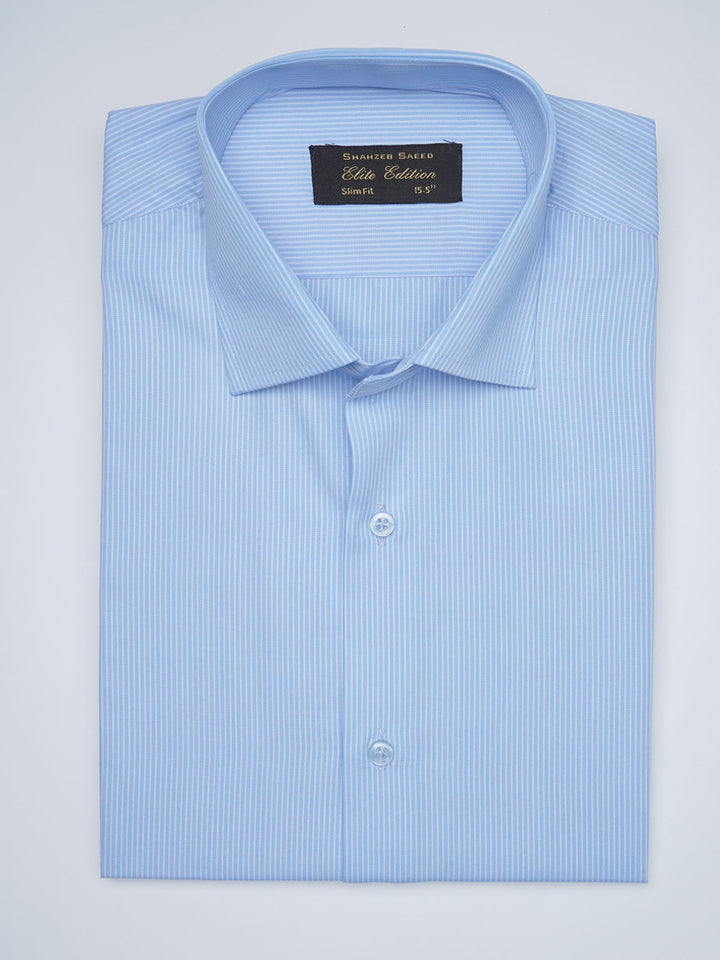 Sky Blue Striped, Elite Edition, French Collar Men’s Formal Shirt (FS-1702)