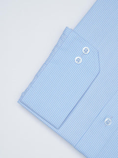 Sky Blue Striped, Elite Edition, French Collar Men’s Formal Shirt (FS-1702)