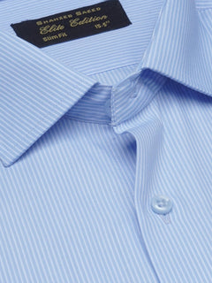 Sky Blue Striped, Elite Edition, French Collar Men’s Formal Shirt (FS-1702)