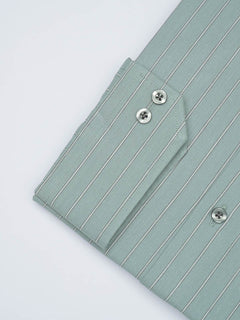 Green Striped, Elite Edition, French Collar Men’s Formal Shirt (FS-1703)