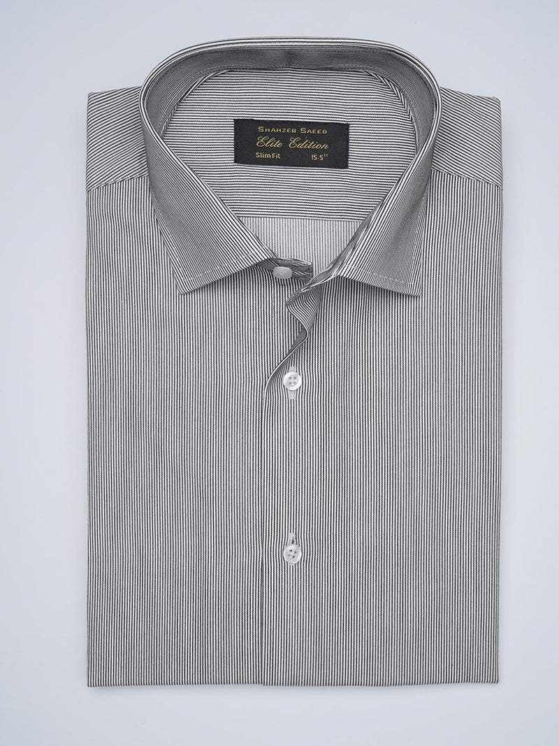 Black Striped, Elite Edition, Cutaway Collar Men’s Formal Shirt (FS-1704)