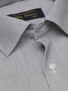Black Striped, Elite Edition, French Collar Men’s Formal Shirt (FS-1704)