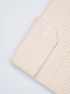 Light Peach Striped, Elite Edition, French Collar Men’s Formal Shirt (FS-1705)