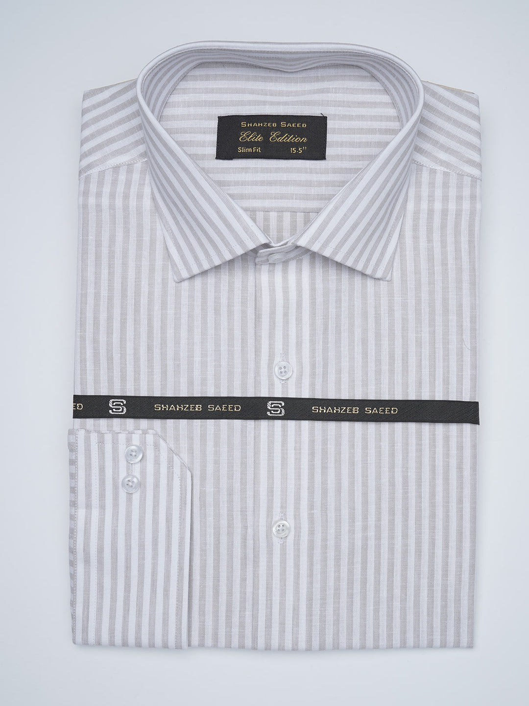 Grey Striped, Elite Edition, French Collar Men’s Formal Shirt (FS-1707)