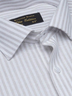Grey Striped, Elite Edition, French Collar Men’s Formal Shirt (FS-1707)