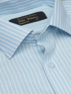 Aqua Striped, Elite Edition, French Collar Men’s Formal Shirt (FS-1709)