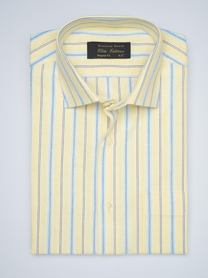 Lemon Striped, Elite Edition, French Collar Men’s Formal Shirt (FS-1710)