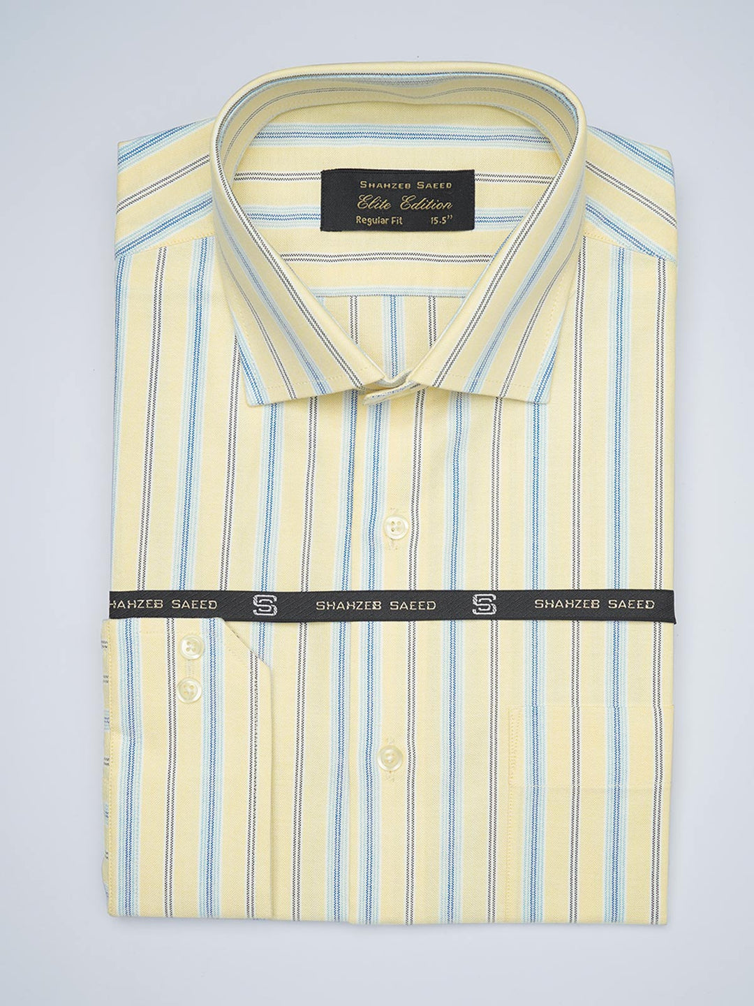 Lemon Striped, Elite Edition, French Collar Men’s Formal Shirt (FS-1710)