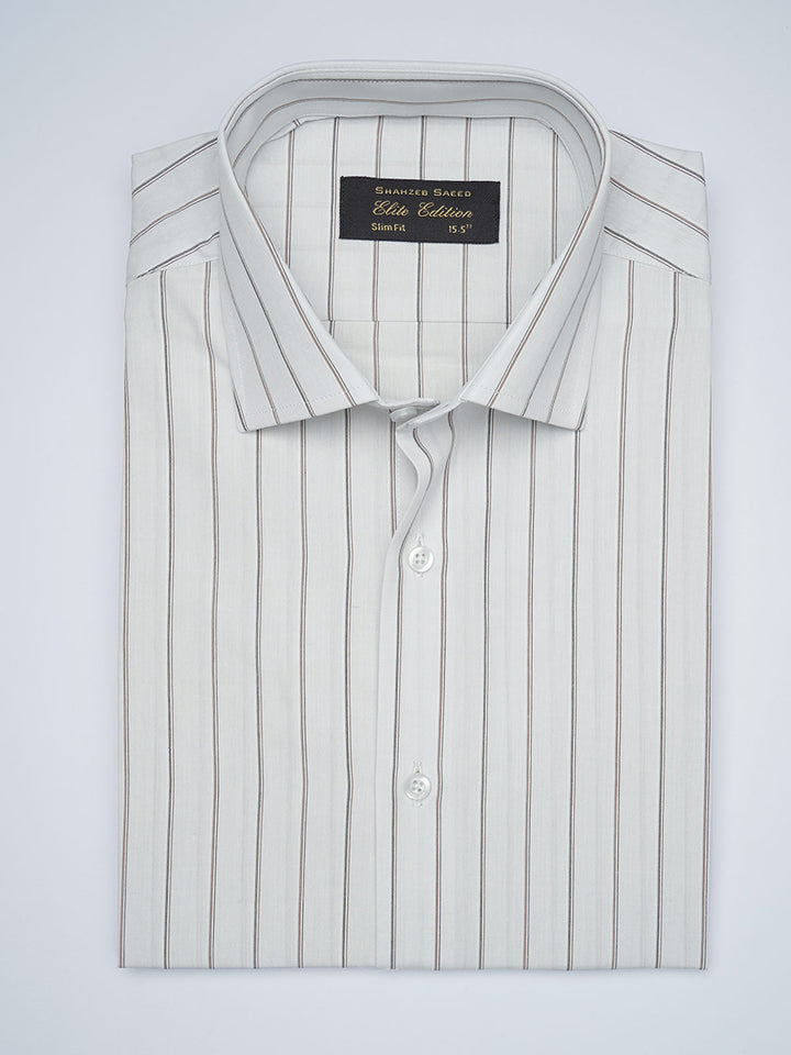 Black & White Striped, Elite Edition, French Collar Men’s Formal Shirt (FS-1711)