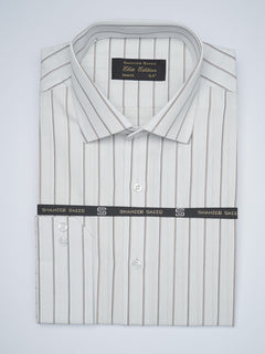 Black & White Striped, Elite Edition, French Collar Men’s Formal Shirt (FS-1711)