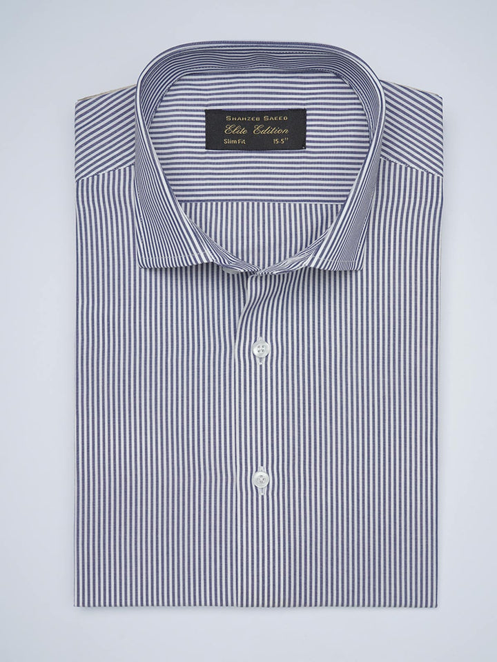 Blue Striped, Elite Edition, French Collar Men’s Formal Shirt (FS-1714)