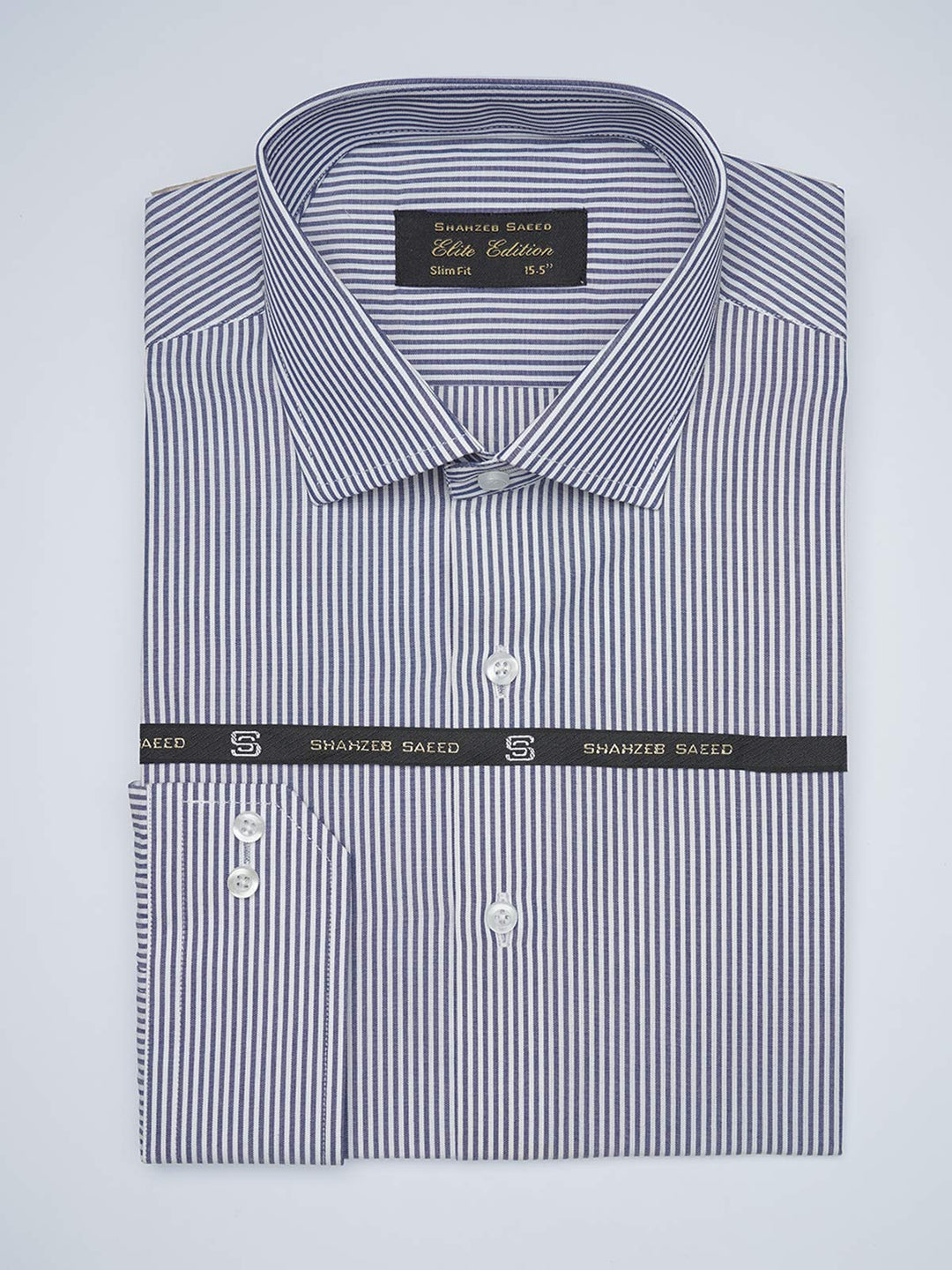 Blue Striped, Elite Edition, French Collar Men’s Formal Shirt (FS-1714)